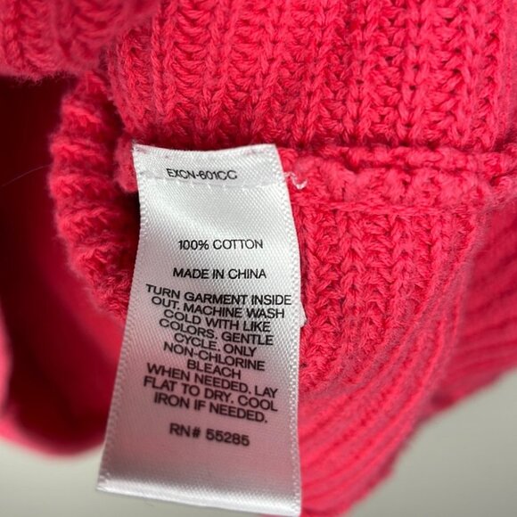 Y2K Express Size S Coral Dolman Sleeve Relaxed Fit VNeck 3/4 Sleeve Knit Sweater - Picture 5 of 7